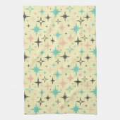 Atomic Age Stars on Yellow Mid Century Geschirrtuch (Vertikal)