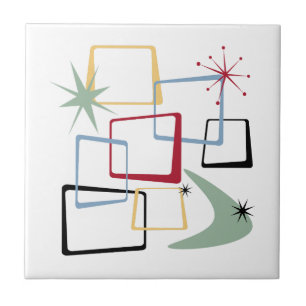 Atomic Ära Stars Boomerang Quadrate Mitte des Jahr Fliese