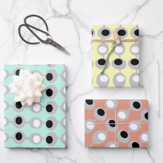 Atomic Baubles Mitte des Jahrhunderts Geschenkpapier Set (Vorderseite)