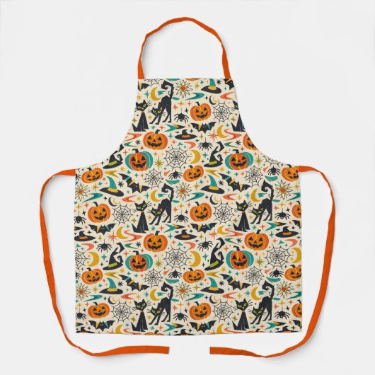 Atomic Black Cat Halloween Schürze (Vorderseite)