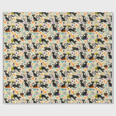 Atomic Black Cats Halloween Geschenkpapier (Flach)