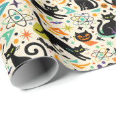 Atomic Black Cats Halloween Geschenkpapier (Rolleneckpunkt)