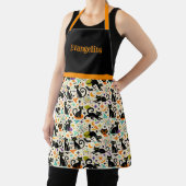 Atomic Black Cats Halloween Name Schürze (InSitu)