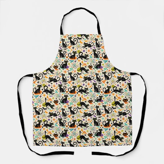 Atomic Black Cats Halloween Schürze (Vorderseite)