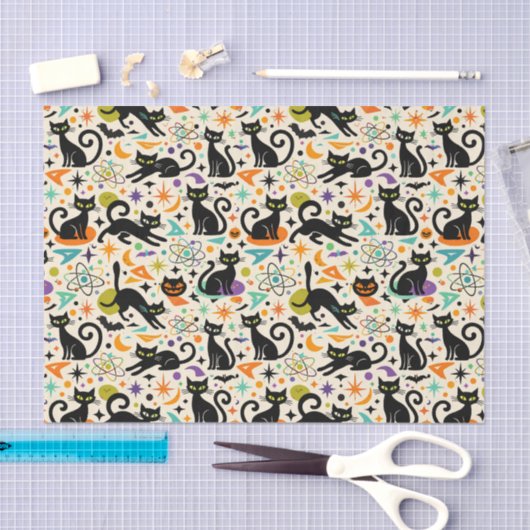 Atomic Black Cats Halloween Seidenpapier (Handwerk)