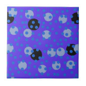 Atomic Blueberry - Retro Polka Dot Dream Fliese (Vorderseite)