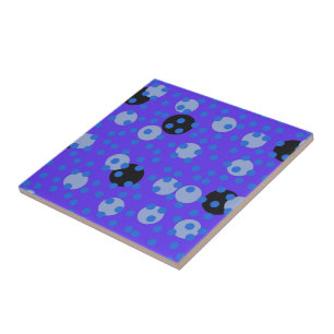 Atomic Blueberry - Retro Polka Dot Dream Fliese
