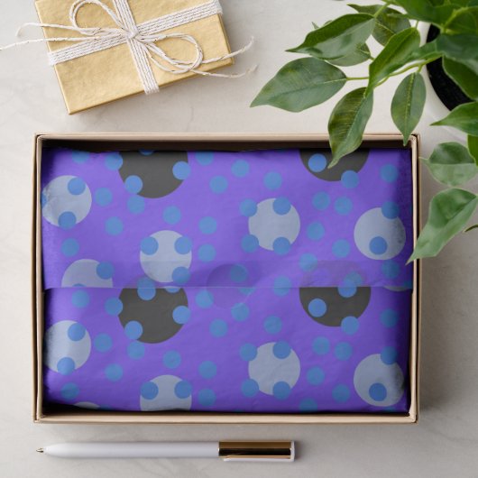 Atomic Blueberry - Retro Polka Dot Dream Seidenpapier (Geschenk)