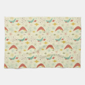 Atomic Boomerang Feuerwerk Sommer Mitte Jahrhunder Geschirrtuch (Horizontal)