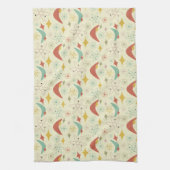 Atomic Boomerang Feuerwerk Sommer Mitte Jahrhunder Geschirrtuch (Vertikal)