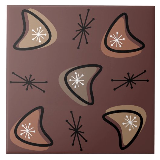 Atomic Boomerangs Sternexplosionen Dark Academia Fliese (Vorderseite)