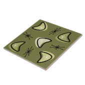 Atomic Boomerangs Sternexplosionen Olive Green Fliese (Seite)