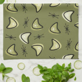 Atomic Boomerangs Sternexplosionen Olive Green Geschirrtuch (Gefaltet)