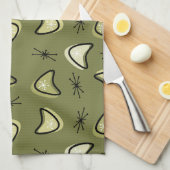Atomic Boomerangs Sternexplosionen Olive Green Geschirrtuch (Viertel Falte)