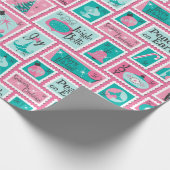 Atomic Cafe Midjahrhundert Ferien-Briefmarke auch Geschenkpapier (Ecke)