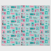 Atomic Cafe Midjahrhundert Holiday Briefmarke Geschenkpapier (Flach)