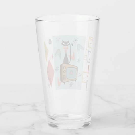 Atomic Cat 16oz Pint Glas Mitte des Jahrhunderts M (Rückseite)