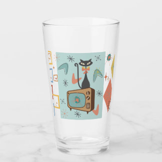 Atomic Cat 16oz Pint Glas Mitte des Jahrhunderts M