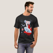 Atomic Cat Cafe Futuristic Spaceport Mitte Jahrhun T-Shirt (Vorne ganz)