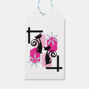 Atomic Cat Mitte des Jahrhunderts Moderne Retro Co Geschenkanhänger