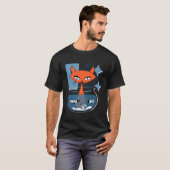 Atomic Cat With Fish Bowl Mid Century Modern Style T-Shirt (Vorne ganz)