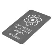 Atomic Chalkboard Save the Date Magnet, Elfenbeink Magnet (Linke Seite)