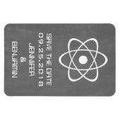 Atomic Chalkboard Save the Date Magnet, Elfenbeink Magnet (Horizontal)