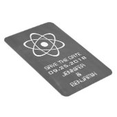 Atomic Chalkboard Save the Date Magnet, Elfenbeink Magnet (Rechte Seite)