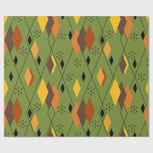 Atomic Diamonds der 70er Jahre Geschenkpapier (Flach)