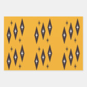 Atomic Diamonds Pattern Orange der 50er Jahre Geschenkpapier Set (Vorderseite 3)