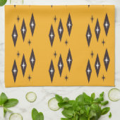 Atomic Diamonds Pattern Orange der 50er Jahre Geschirrtuch (Gefaltet)