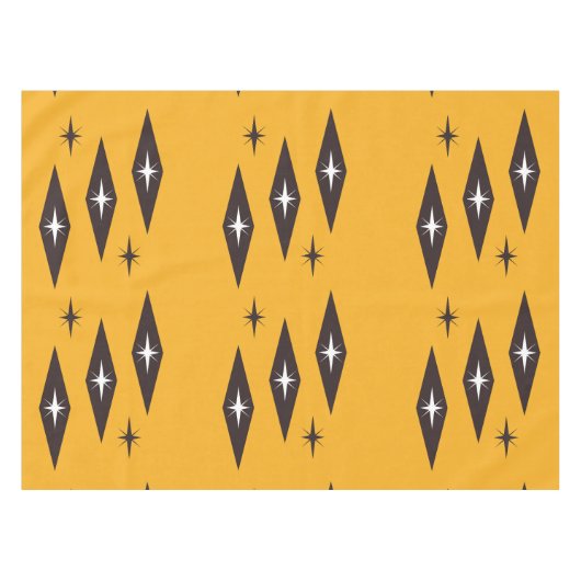 Atomic Diamonds Pattern Orange der 50er Jahre Tischdecke (Vorderseite (Horizontal))
