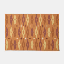 Atomic Diamonds Stars Orange aus den 50er Jahren Fußmatte