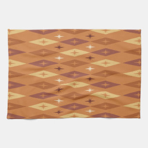 Atomic Diamonds Stars Orange aus den 50er Jahren Geschirrtuch