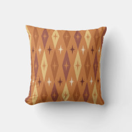 Atomic Diamonds Stars Orange aus den 50er Jahren Kissen