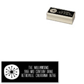 Atomic Dot Mid Century Modern Retro Minimal Gummistempel (Stempel)