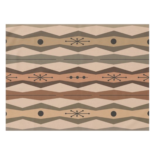 Atomic Era Abstract Columns Brown Tischdecke (Vorderseite (Horizontal))