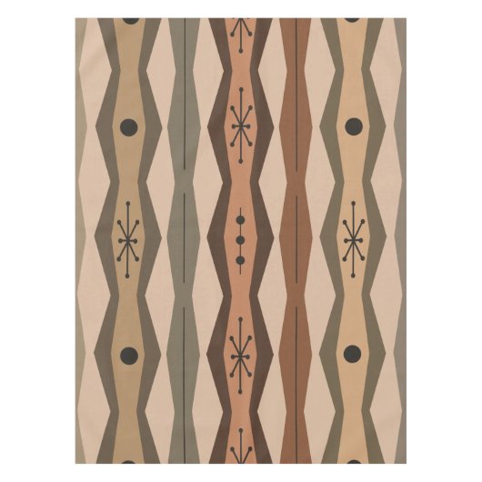 Atomic Era Abstract Columns Brown Tischdecke (Vorderseite)