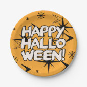 Atomic Era Happy Halloween Pappteller (Vorderseite)