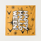 Atomic Era Happy Halloween Wandteppich (Vorderseite (Horizontal))