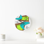 Atomic Era Inspired Boomerang Design Runde Wanduhr (Zuhause)