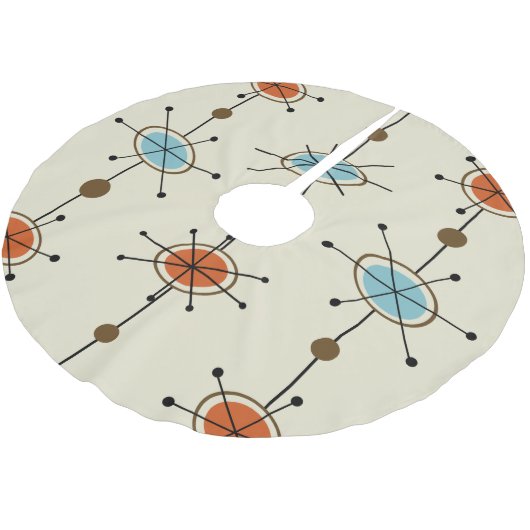 Atomic Era Polyester Weihnachtsbaumdecke (Schrägansicht)