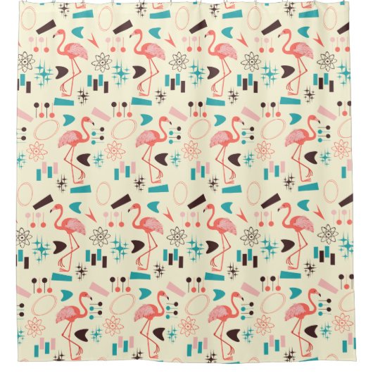 Atomic Flamingo Duschvorhang (Vorderseite)