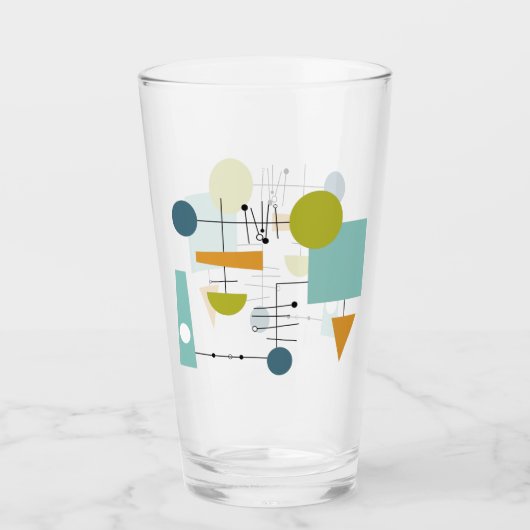 Atomic Flow Chart Geometric Shapes Mid Century Glas (Vorderseite)