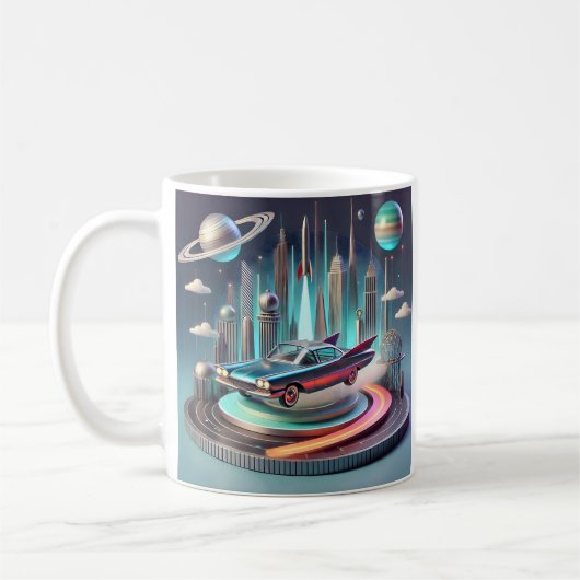 Atomic Futuristic Big Fins Coupe Car Kaffeetasse (Links)
