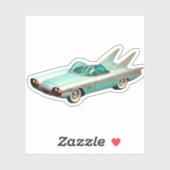 Atomic Futuristic Concept Car Mitte des Jahrhunder Aufkleber (Blatt)