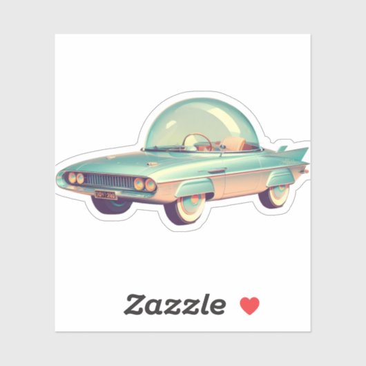 Atomic Futuristic Concept Car Mitte des Jahrhunder Aufkleber (Blatt)