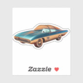 Atomic Futuristic Concept Car Mitte des Jahrhunder Aufkleber (Blatt)