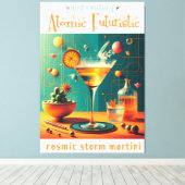 Atomic Futuristic Cosmic Storm Martini Leinwanddruck (Insitu (Holzboden))