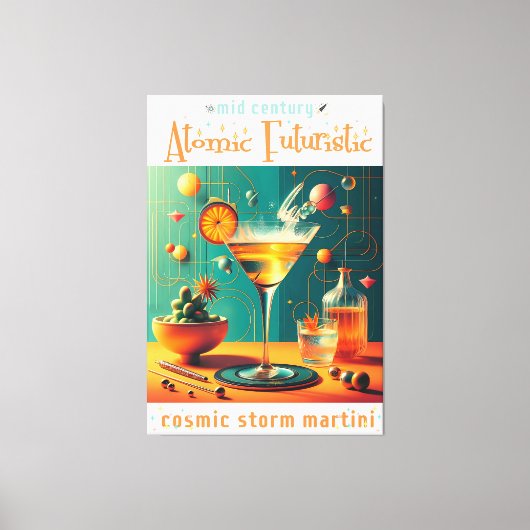 Atomic Futuristic Cosmic Storm Martini Leinwanddruck (Vorderseite)